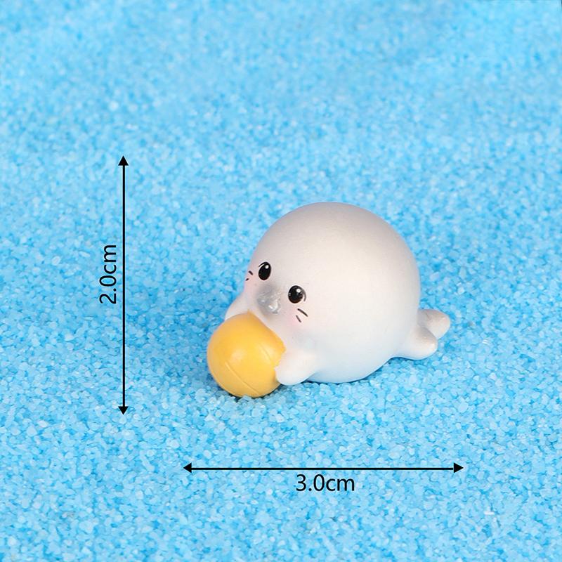 1Pc Home Mini Cartoon Seal Animal Moss Micro Landscape Ornament Plants Bonsai Car Diy Decoration