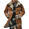 Autumn and winter men's jacket thickened long suede jacket contrasting zipper jacket
