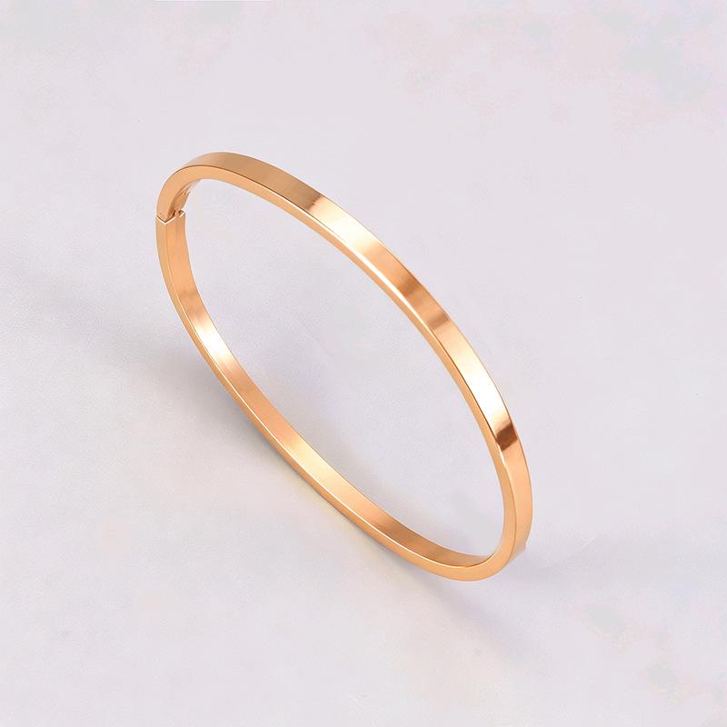 18k Rose Gold Diamond Buckle Bracelet - Korean Stylish Design, High-End Jewelry