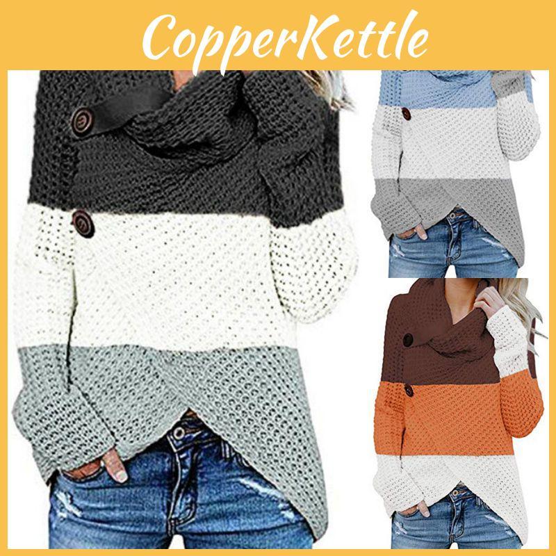 Chic Women Long Sleeve Casual Knitted Sweater Jumper For Fashion-forward Looks