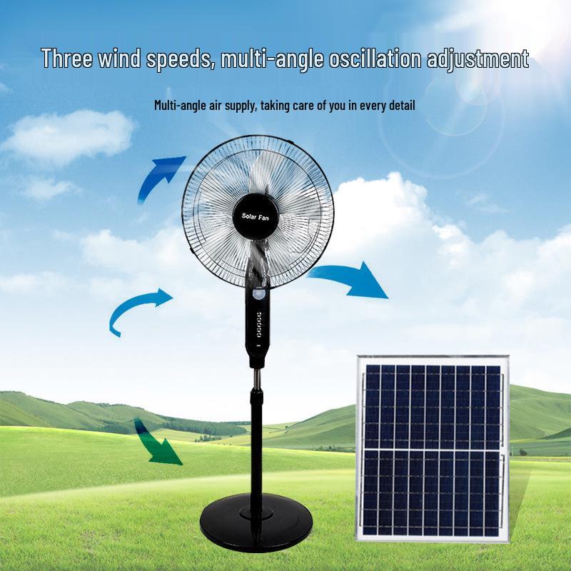 HuiXiang Dual-Use 16-inch Remote-Control Solar Charging Fan - Best-Selling Model in Southeast Asia