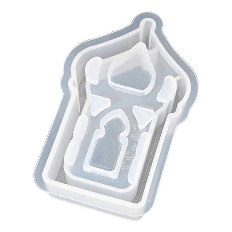 House Moon Shape Silicone Molds for Candle Holder Gypsum Decoration Silicones Tealight Holder Molds Epoxy Resin Molds