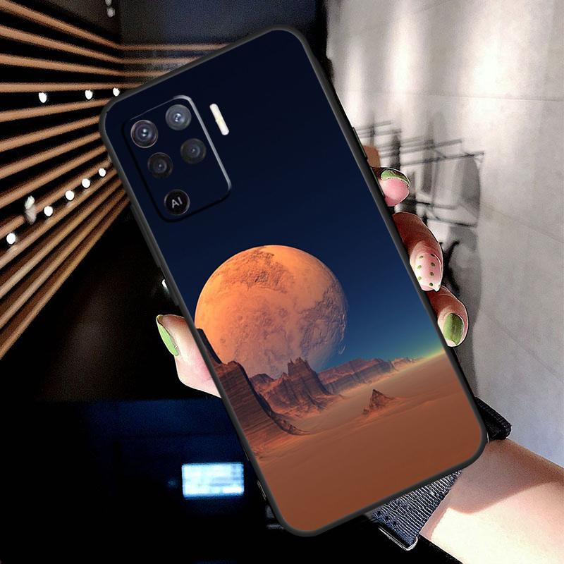 Moon Stars Space Case For Oppo A17 A57 A77 A76 A16 A96 A18 A60 A80 A40 A38 A58 A78 A98 A94 A74 A54 A15 A5 Pro