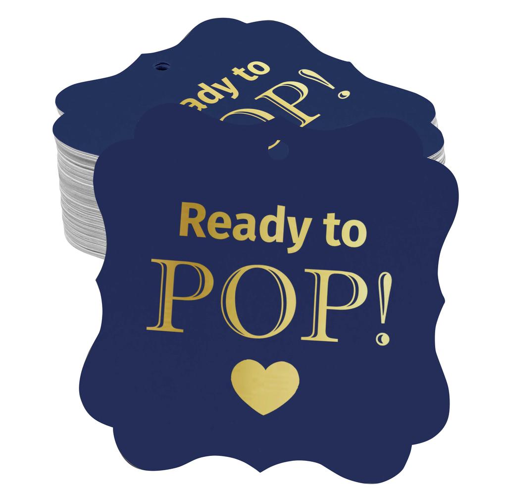Inkdotpot Real Gold Foil Ready To Pop Baby Shower Tags Favor Bracket Shape Hang Pack Of 100 Paper