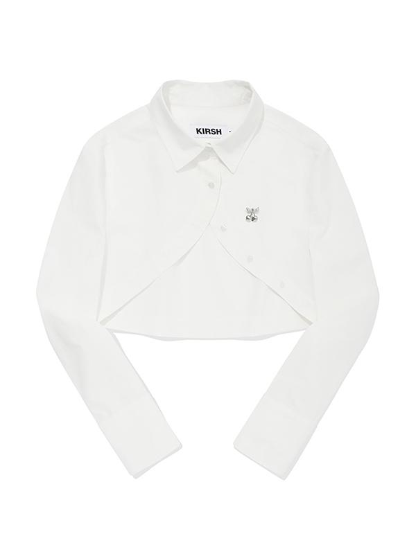 KIRSH Cheek Check Bolero Shirt [White]