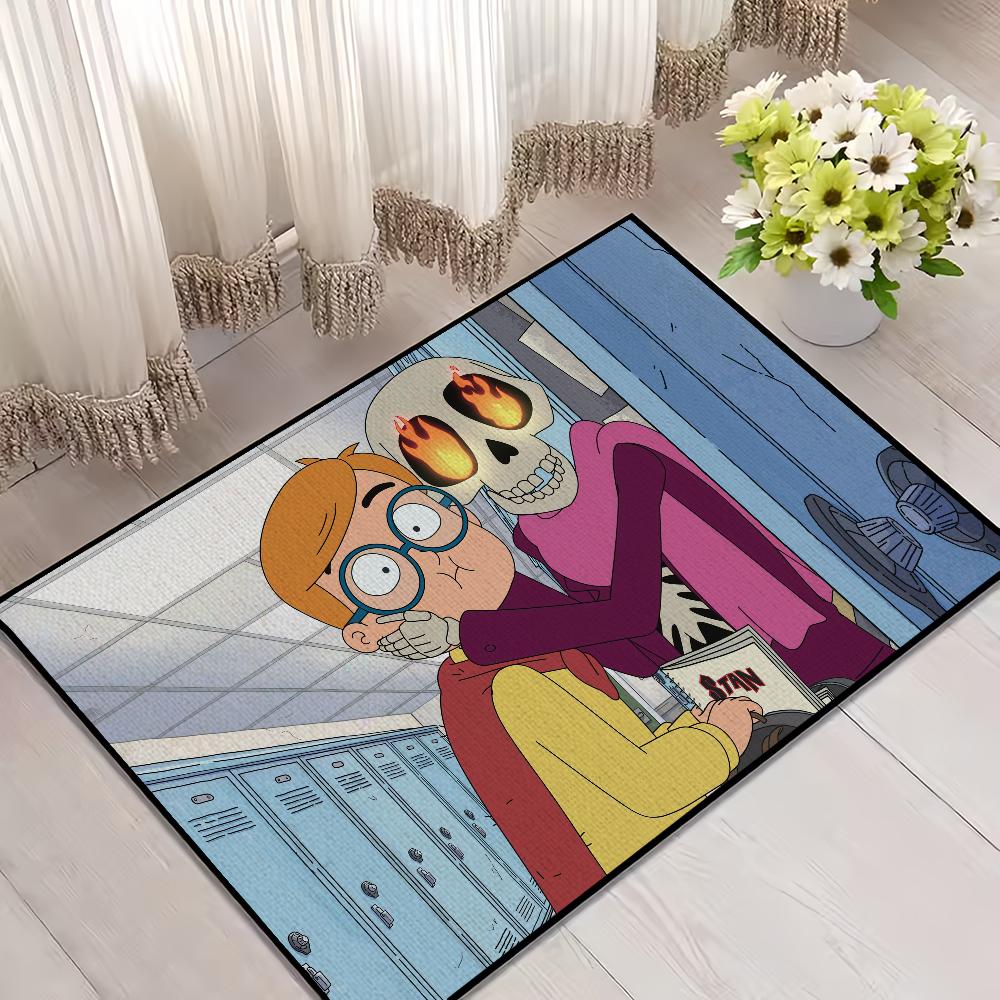 

G-Grimsburg Funny Door Mat For Living Room Bedside Decoration Bed Floor Bath Cool Kitchen Entrance Carpet Large Cartoon Rug SJR40x60CM