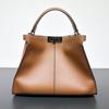 Luxury Women's Genuine Leather Tote: Spacious & Stylish Handbag for Shoulder or Messenger Use