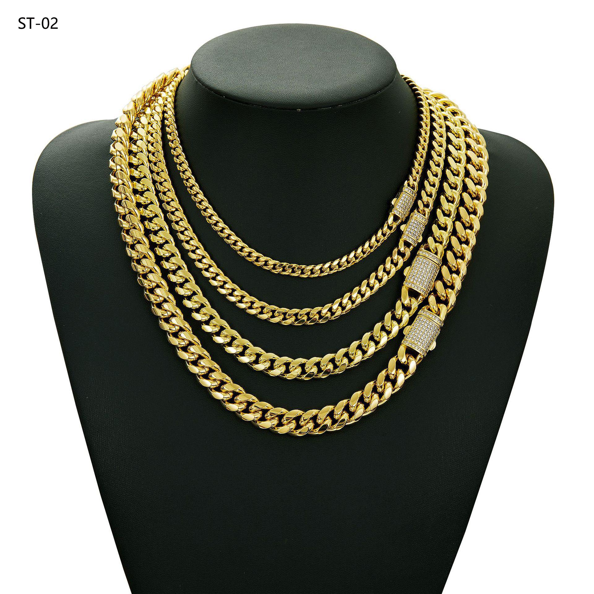 Wholesale Choker 14k Gold Custom Gold Cuban Link Chain 18k Gold Cuban Miami Chain 6mm-14MM Miami Cuban Chain Necklace Link Chain&6MM*8in