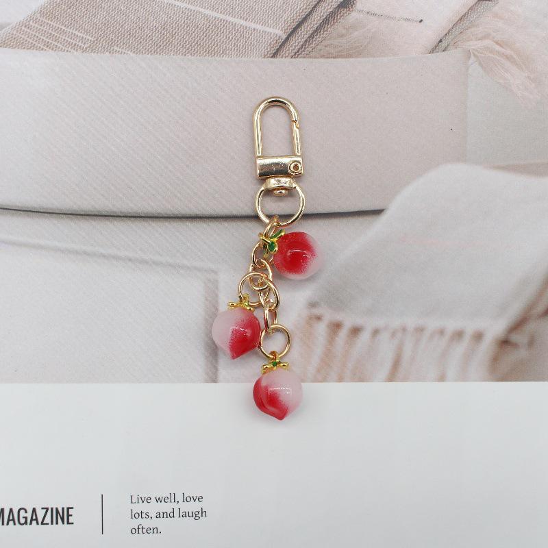 Cherry & Strawberry Keychain Pendant - Women's Minimalist Cute Bag Charm