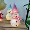 New Christmas LED Light Battery Powered Christmas Snowman Lantern Warm White Snowman Ground Lamp Waterproof Christmas Decoration