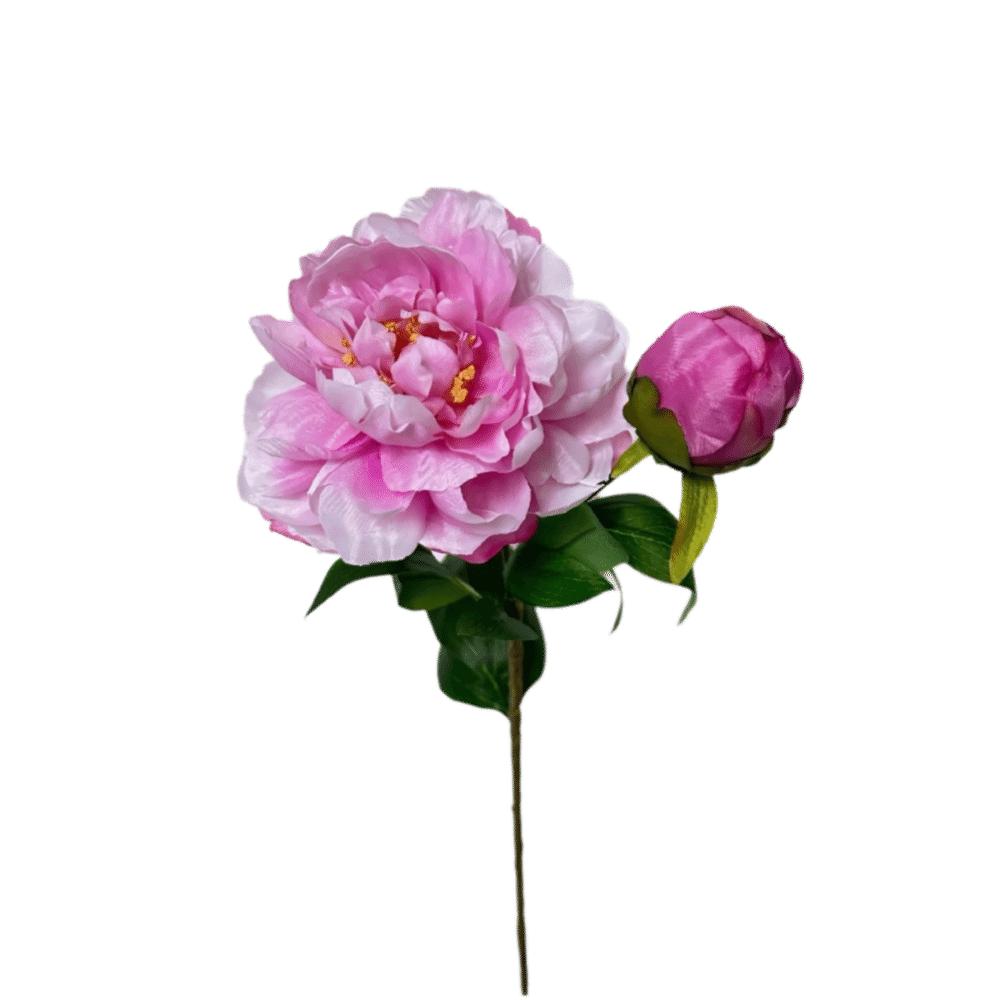 DIY 2 Head Artificial Peony Bouquet Silk Cloth Lifelike Artificial Flower Peony Flower Bundle Home Wedding Decoration