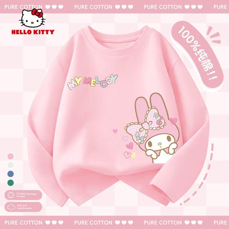 Hello Kitty Girls' Long-Sleeved T-Shirt 2026 New Kidsren's Spring Top Pink Spring Clothing Girls' Bottoming Shirt