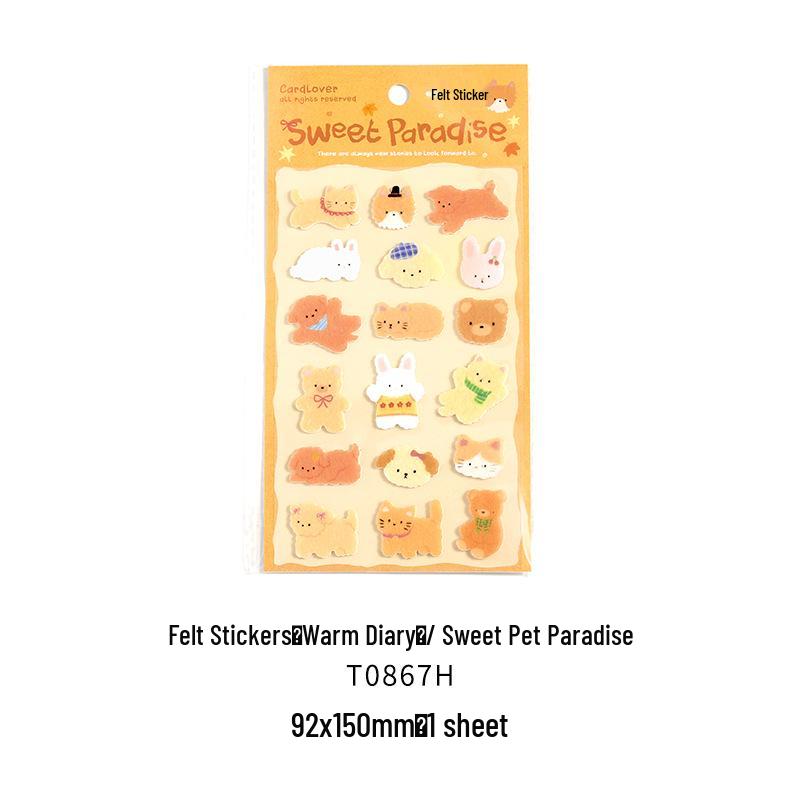 Letter Lover Felt Stickers: Warm Diary Series - Cute Literary Patterns for Decorating & Journaling