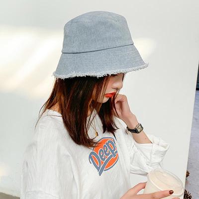 Spring2021 New Flat Denim Bucket Hats For Women Girl Vintage  Designer  Short  Eaves Harajuku Fisherman Basin Cap  Four Seasons