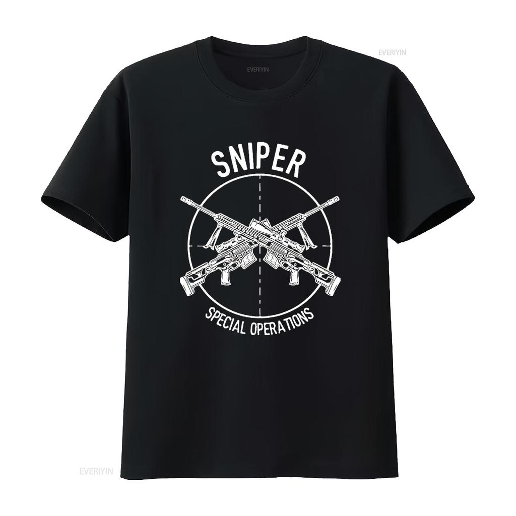 Mens Special Operations Sniper Forces USA Military T Shirt Black Vintage Washed Top For Everyday Wear Graphic Unisex Stylish