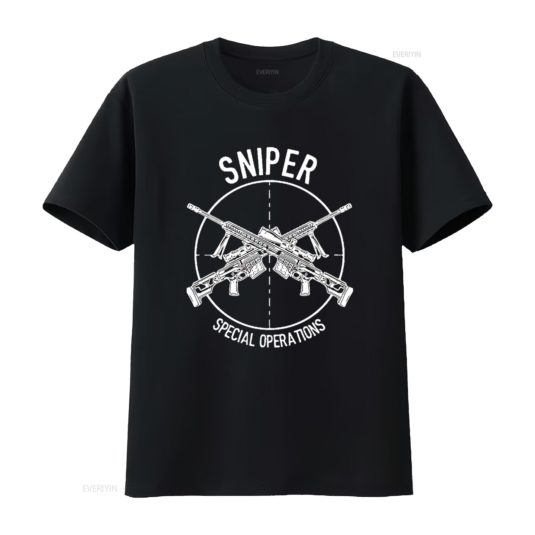 

Mens Special Operations Sniper Forces USA Military T Shirt Black vintage Washed Top For Everyday Wear graphic Unisex Stylish 4XL