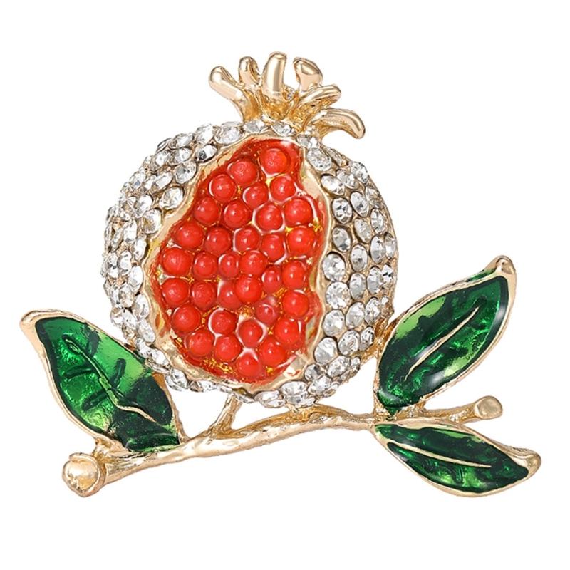 Stylish Pomegranate Brooch Accessory Elegant Lapel Pin Eye Catching Pomegranate Shaped Brooch for Daily Wear Parties