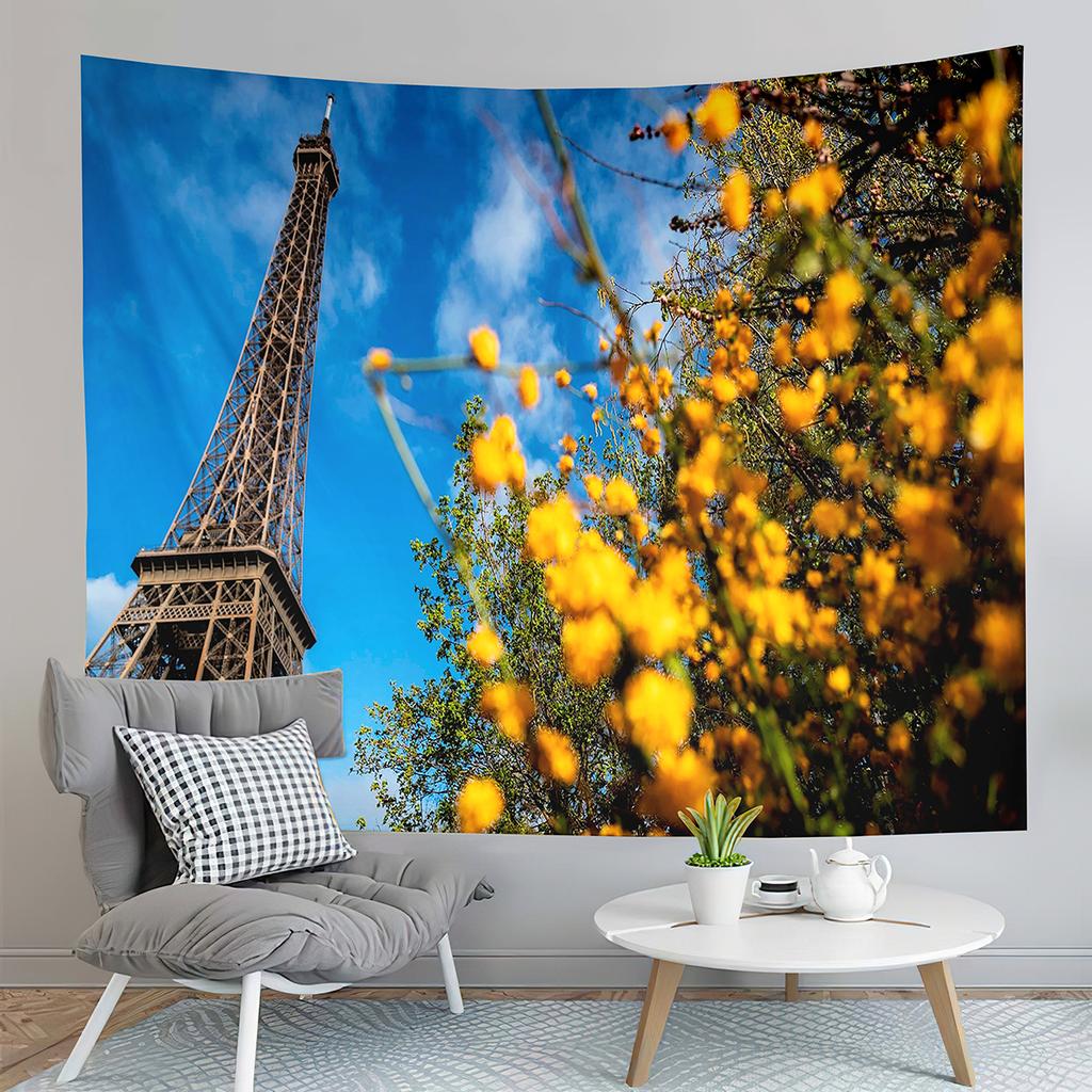 Eiffel Tower Tapestry Lover Couple Tapestry Romantic Scenery Tapestry Home Living Room Dorm Bedroom Aesthetics Decor Tapestries