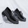 2025 trend casual comfortable leather shoes British round head one pedal Korean version loafers platform men's shoes 2153-R
