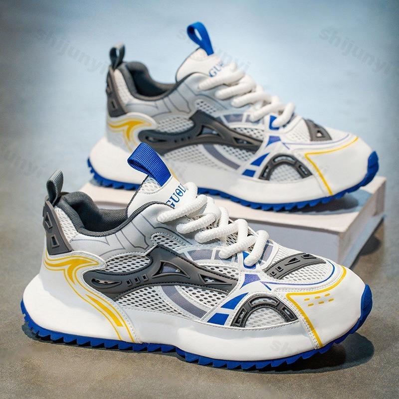 Fashion Men's Casual Sport Shoes Comfortable Mesh Breathable Fashion Sneakers 2025 Autumn New Thick Bottom Fashion Vulcanized Shoes