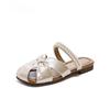 Pearl Women Flats Slippers New Mules Shoes 2025 Casual Summer Sandals Luxury Slingback Woman Shoes Walking Sandalias