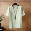 Herren Sommer Freizeit Locker T-Shirt Einfarbig O-Ausschnitt Basic Baumwolle100% Bequeme Kurzarm T-Shirts