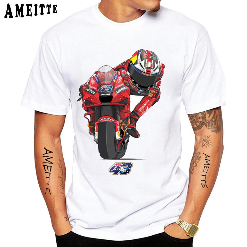 Jack Miller 43 Gp Racing Koszulka Nowa Unisex Krótki Rękaw Chłopiec Przygoda Sport Codzienny Białe Góry Koszulki Motocyklisty