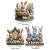2D Easter Colorful Bunny Ornament Acrylic Desktop Rabbit Decoration Cute Cartoon Bunny Fireplace Bookshelf Home Decor 2025