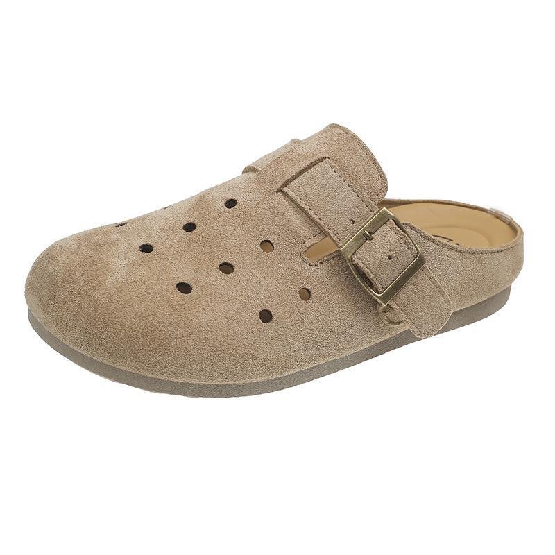 

Баотоу полушлепанцы женские дырчатые туфли новые ленивые крутые шлепанцы толстая подошва летняя обувь на педали 40 абрикосовый