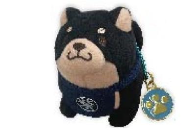SK Japan Mochishiba the Loyal Dog Plush Ball Chain with Charm, Sesame 16070