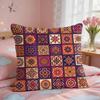 Vintage Bohemian Floral Grid Cushion Cover Short Plush Pillow Case Room Sofa Cushion Covers Home Decor Funda