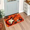 1pc Rock Electric Guitar Entryway Suitable for Home & Outdoor, Non-Slip Machine Washable Thin Mat with Rock, Vintage Music Theme Mat Suitable for Entr