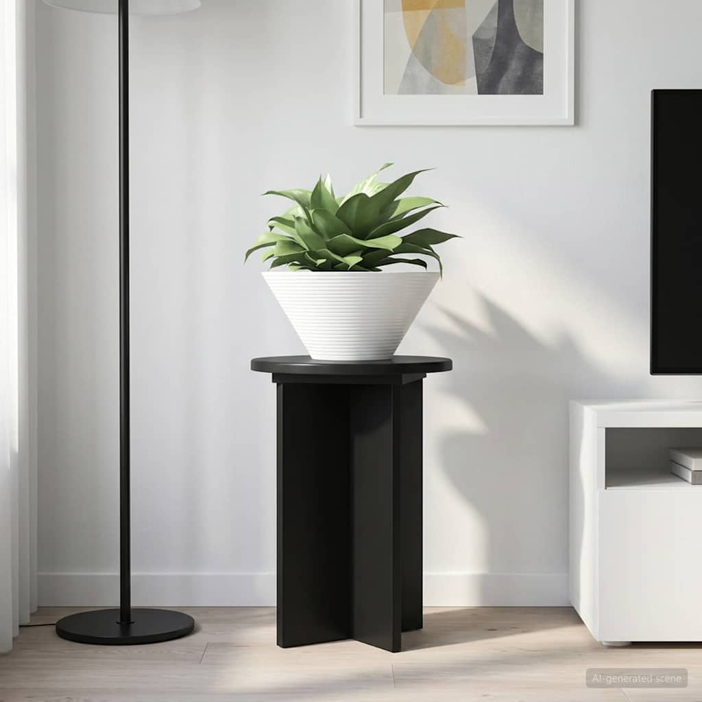 Pflanzenständer 2 Stück Schwarz Ø29,5 x 40 cm Holzwerkstoff
