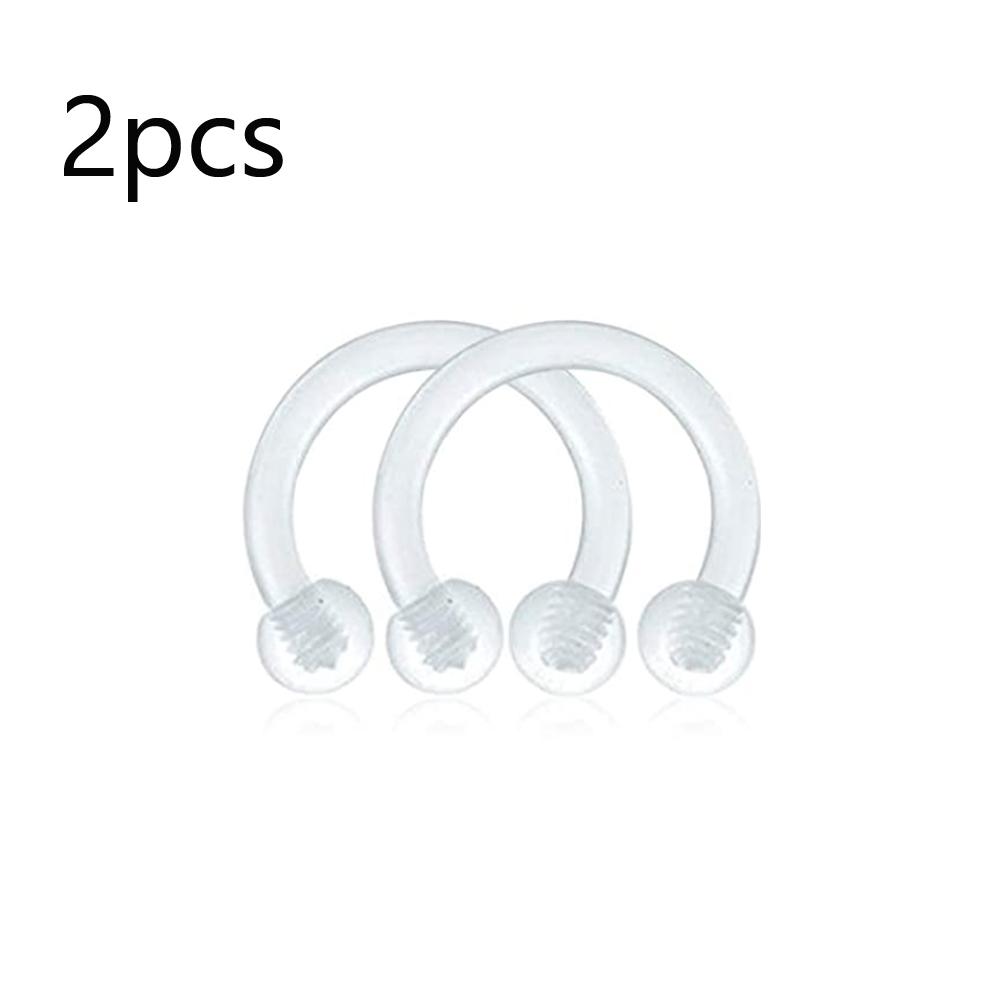 WKOUD Piercing Retainer Clear Bioflex Flexible Nose Tongue Eyebrow Tragus Navel Belly Nipple Barbell Lip Labret Stud Retainer