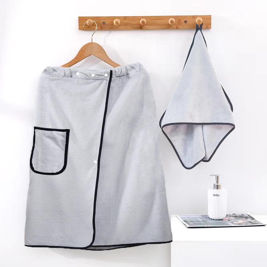 

Men s Wearable Coral Fleece Bath Towel - Soft, Extra Large, Korean Style Wrap Towel Towel 35*75