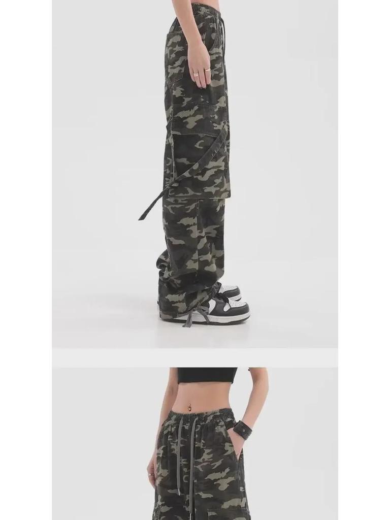 2025 High-Waist Camouflage Denim Freizeithose: Trendiger Unisex-Stil für den Alltag.