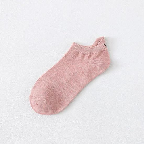 Women's Cute Japanese Cartoon Eyes Cotton Socks with Smiley Face Embroidery - Short Boat Style