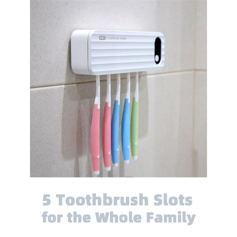 UV Toothbrush SterilizerWirelessly wall-mouted disinfecting toothbrush holder