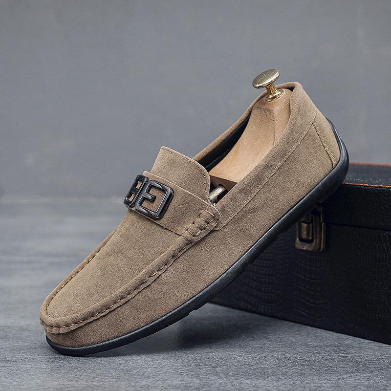 Zulishi men's shoes autumn and winter new loafers soft-soled breathable casual shoes one pedal daily Doudou shoes men's set help