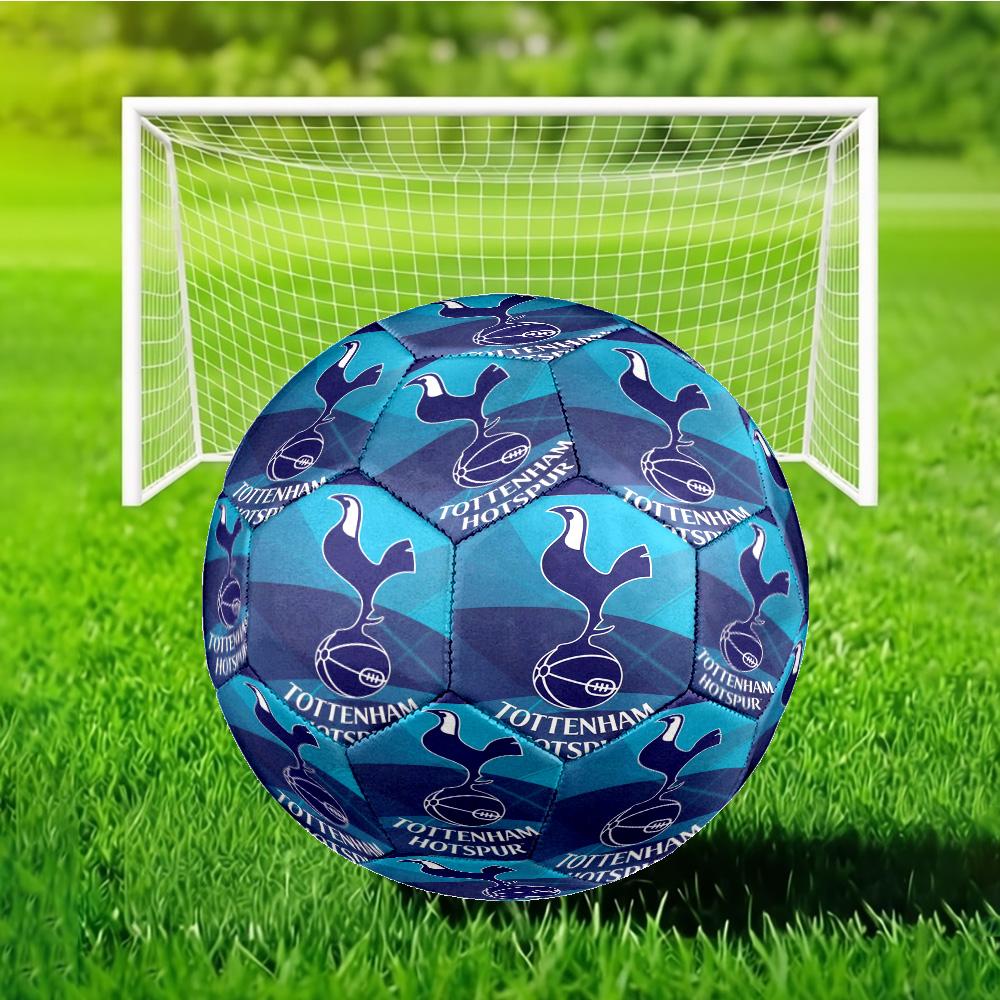 Tottenham Crest Design Printed Size 5 Soccer Ball - Durable, Machine-stitched, Soft and Comfortable, Suitable for Training and Matches Gift