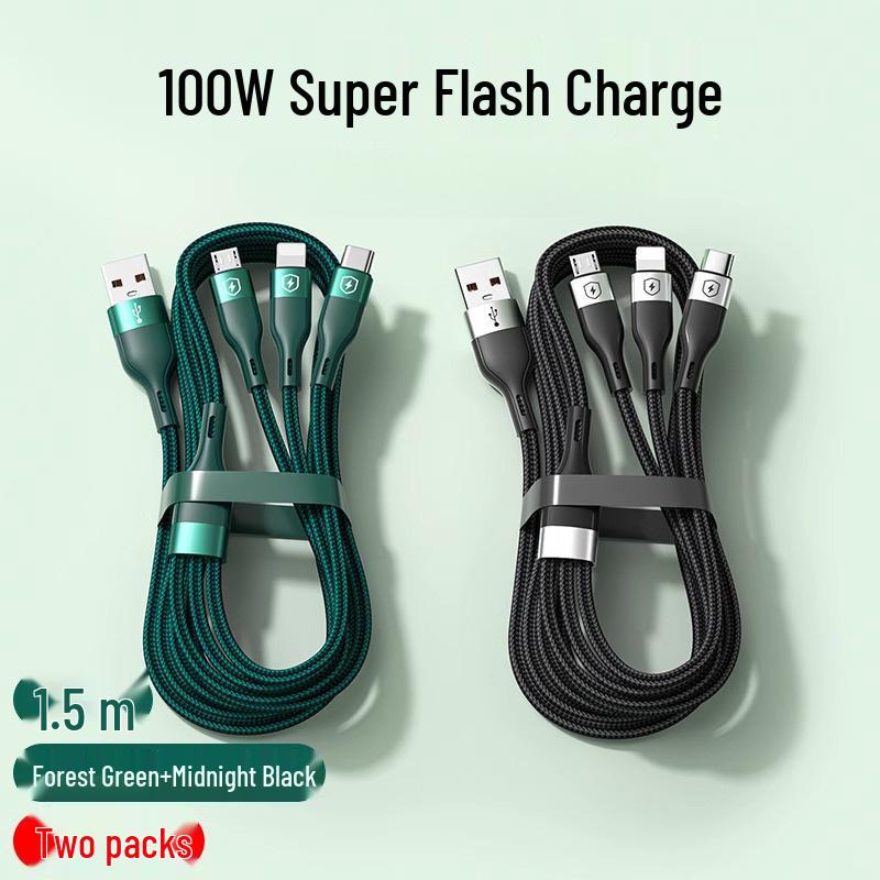 Universal Fast Charge 3-in-1 Multi-Head Charger Cable for Mobile Phones