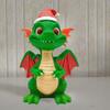3D Christmas Dragon Sculpture Cool Dragon Garden Statue Christmas Dragon Doll Toy  Desk