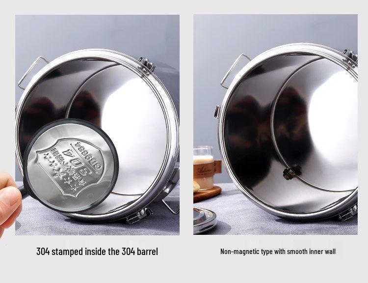 Isolierter Eimer aus Edelstahl 304 für Reis und Sojamilch, Eimer für Eisgelee mit großem Fassungsvermögen