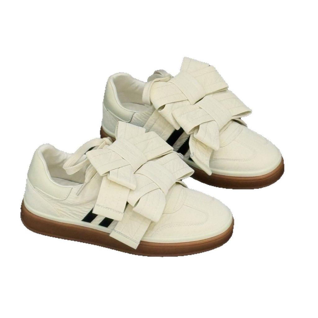 Neue Leder-Plateau-Freizeit-Board-Schuhe Damen Schnürschuh Schleife High-End-Mode