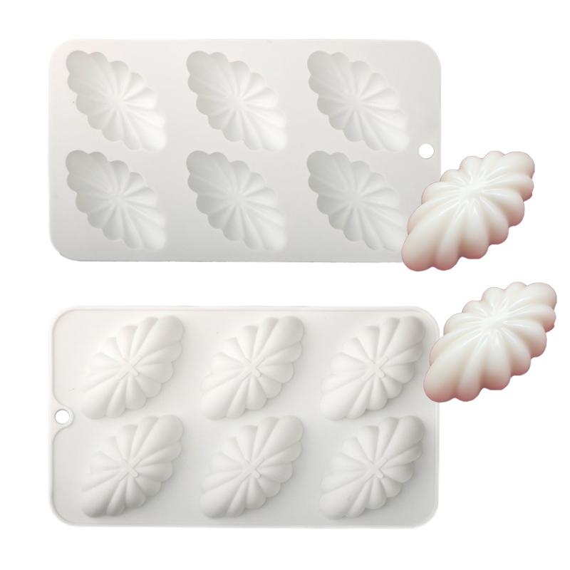 6 or 8 Cells 3D Shell Design Pudding Mousse Cake Moulds Madeleine Dessert Chocolate Silicone Mold Cake Decorating Tools