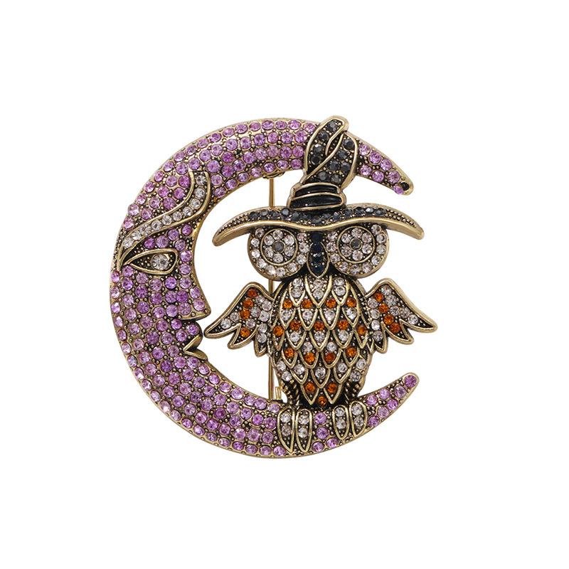 

Blue Moon Owl Retro Vintage Heavy Industry Animal Women s Accessories Brooch білий
