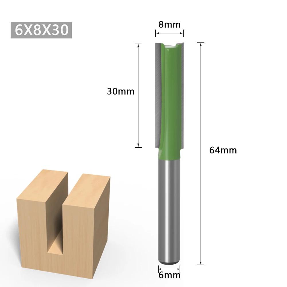Single Double Flute Straight Bit 6mm Shank Milling Cutter for Wood Tungsten Carbide Router Bit Woodwork Tool Woodworking Tools