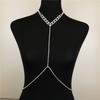 Fashion Rhinestone One-Piece Necklace Breast Chain Sexy Bikini Body Chain Jewelry Accessories Women'S Crystal Nightclub Clothing