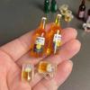 1 SET 1/6 Scale Simulation Miniature Mini Beer With Cup Drinks Water Bottle Model For Ob11 Bjd Dolls House Accessories Kids Toys