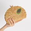 Shell Shape Women's Clutch Bag Sequin Purses and Handbags Luxury Designer Retro Embroidery Evening Bag Female Party Handbag